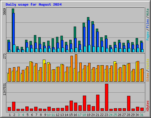 Daily usage for August 2024