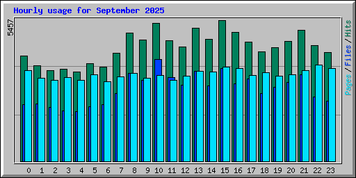 Hourly usage for September 2025