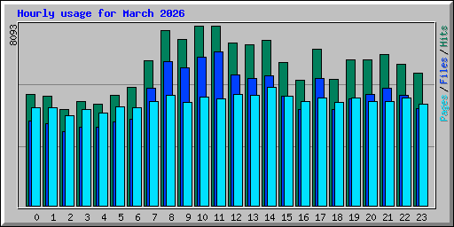 Hourly usage for March 2026